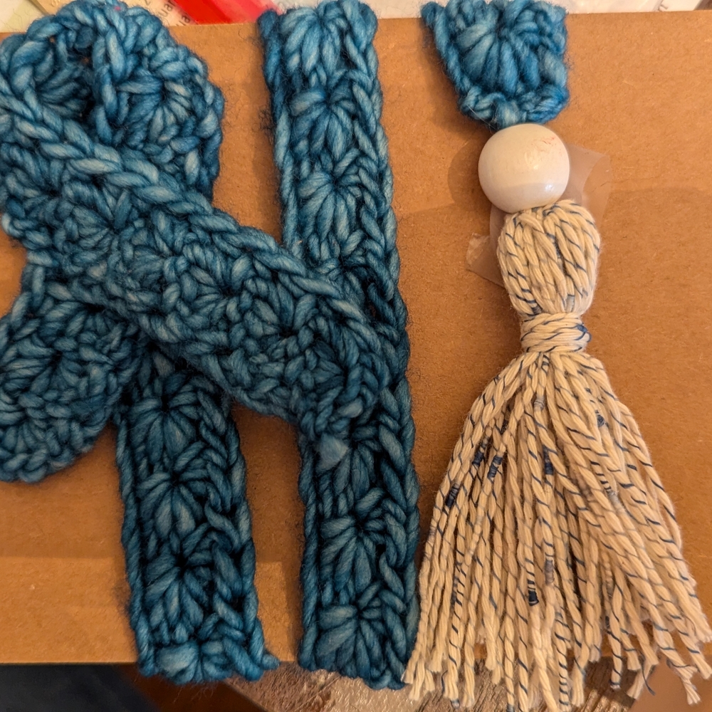 Handmade Blue Crochet Bookmark with Tassel